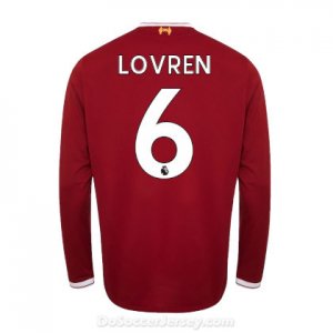 Liverpool 2017/18 Home Lovren #6 Long Sleeved Shirt Soccer Jersey