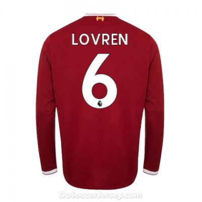 Liverpool 2017/18 Home Lovren #6 Long Sleeved Shirt Soccer Jersey