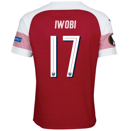 Arsenal 2018/19 Alex Iwobi 17 UEFA Europa Home Shirt Soccer Jersey