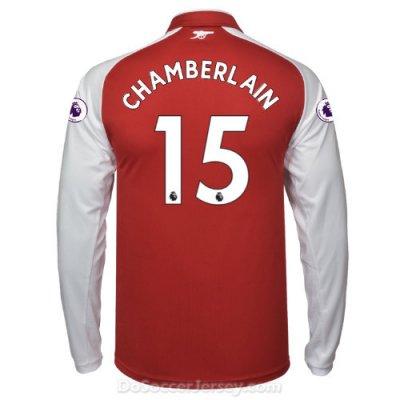 Arsenal 2017/18 Home CHAMBERLAIN #15 Long Sleeved Shirt Soccer Jersey