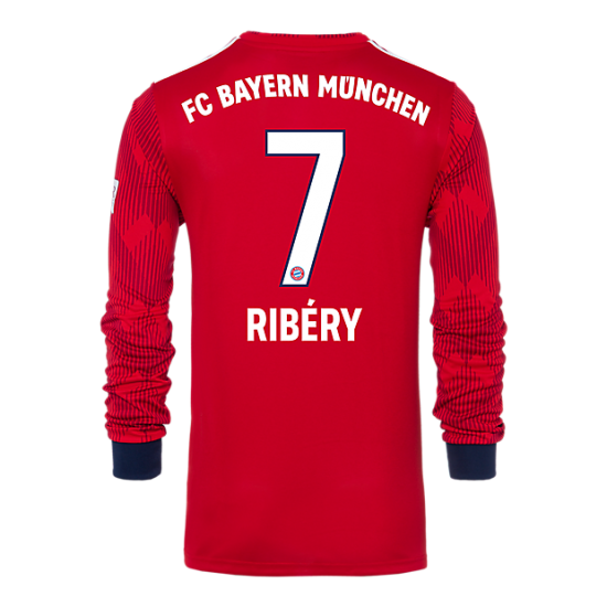 Bayern Munich 2018/19 Home 7 Ribéry Long Sleeve Shirt Soccer Jersey - Click Image to Close