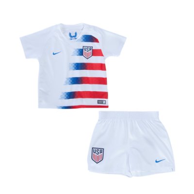 USA 2018/19 Home Kids Soccer Jersey Kit Children Shirt + Shorts