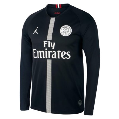 PSG X JORDAN COLLECTION 2018/19 Third Black Long Sleeve Shirt Soccer Jersey
