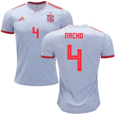 Spain 2018 World Cup NACHO FERNANDEZ 4 Away Shirt Soccer Jersey