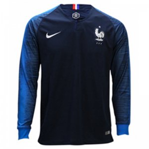 France 2018 World Cup Home Long Sleeve Shirt Soccer Jersey