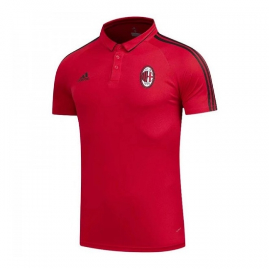 AC Milan 2017/18 Red Polo Shirt - Click Image to Close