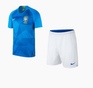 Brazil 2018 World Cup Away Soccer Uniform (Jersey+Shorts)