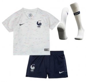 France 2 Stars 2018 World Cup Away Kids Soccer Kit Children Shirt + Shorts + Socks