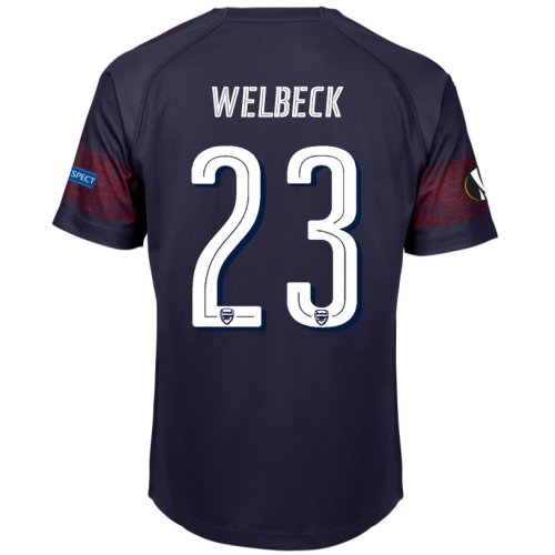 Arsenal 2018/19 Danny Welbeck 23 UEFA Europa Away Shirt Soccer Jersey