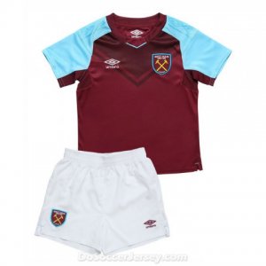 West Ham United 2017/18 Home Kids Soccer Kit Children Shirt And Shorts