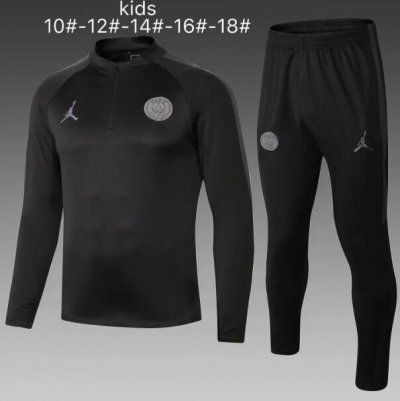 Kids PSG x Jordan 2018/19 Black Training Suit