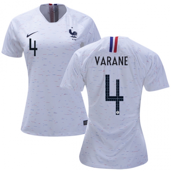 France 2018 World Cup RAPHAEL VARANE 4 Women's Away Shirt Soccer Jersey - Click Image to Close