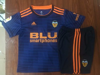 Valencia CF 2018/19 Away Kids Soccer Jersey Kit Children Shirt + Shorts