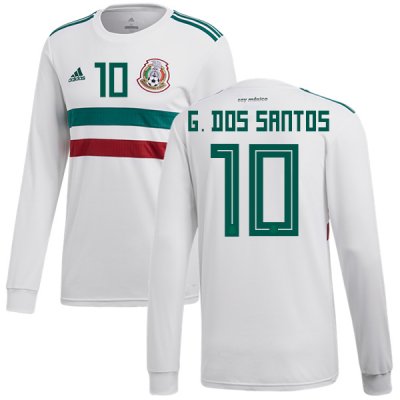 Mexico 2018 World Cup Away GIOVANI DOS SANTOS 10 Long Sleeve Shirt Soccer Jersey