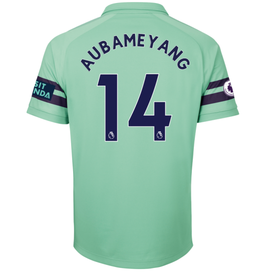 Arsenal 2018/19 Pierre-Emerick Aubameyang 14 Third Shirt Soccer Jersey - Click Image to Close