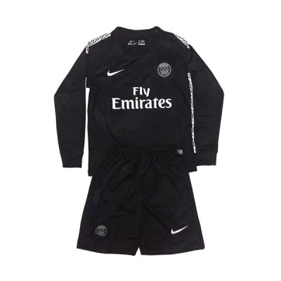 PSG 2017/18 Third Kids Long Sleeved Soccer Kit Children Shirt And Shorts