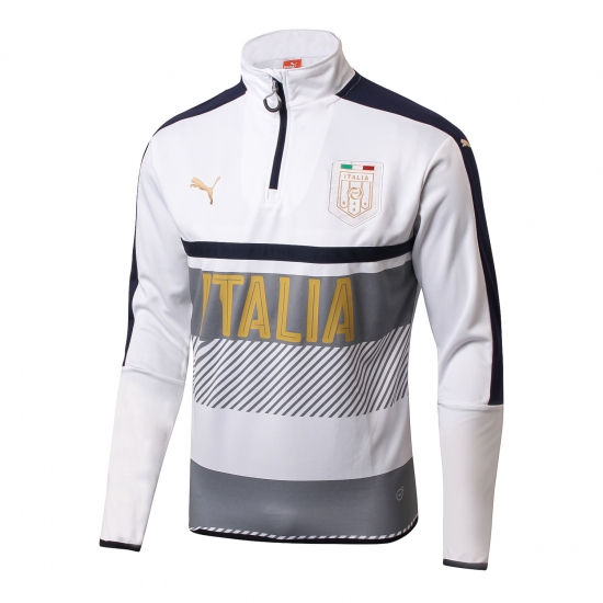 Italy 2017/18 White 1/4 Zip Squad Training Sweat Shirt - Click Image to Close