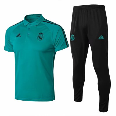 Real Madrid 2017/18 Green Polo Shirt + Pants Training Suit