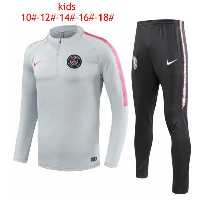 Kids PSG 2018/19 Light Grey Training Suit