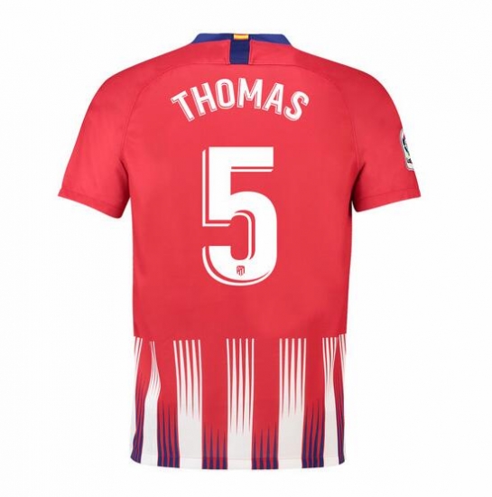 Atletico Madrid 2018/19 Thomas 5 Home Shirt Soccer Jersey - Click Image to Close