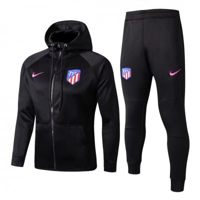Atletico Madrid 2017/18 Black Training Suit (Hoody Jacket+Pants)