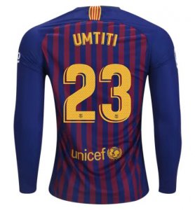 Barcelona 2018/19 Home Samuel Umtiti 23 Long Sleeve Shirt Soccer Jersey