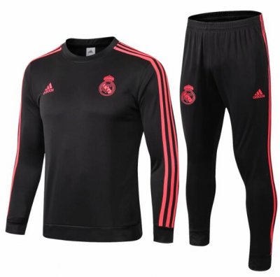 Real Madrid 2018/19 Black O'Neck Training Suit (Sweat Shirt+Trouser)