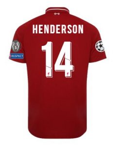 Liverpool 2018/19 Home HENDERSON Shirt UCL Soccer Jersey
