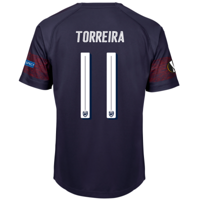 Arsenal 2018/19 Lucas Torreira 11 UEFA Europa Away Shirt Soccer Jersey
