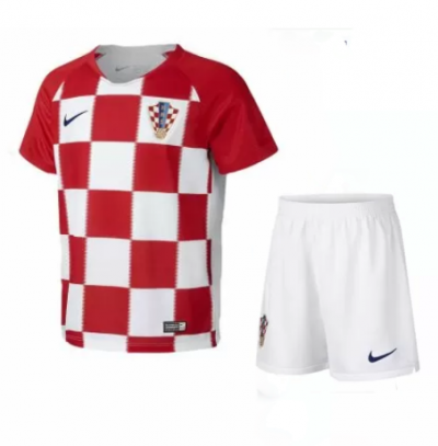 Croatia 2018 World Cup Home Kids Soccer Kit Children Shirt And Shorts