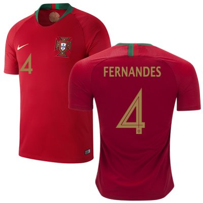 Portugal 2018 World Cup MANUEL FERNANDES 4 Home Shirt Soccer Jersey