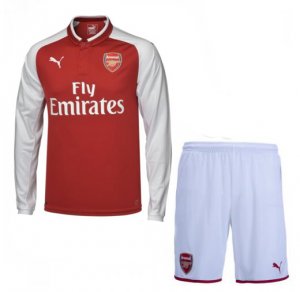Arsenal 2017/18 Home Red Long Sleeve Soccer Jersey Uniform (Shirt+Shorts)