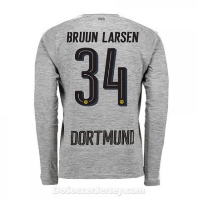 Borussia Dortmund 2017/18 Third Bruun Larsen #34 Long Sleeve Soccer Shirt