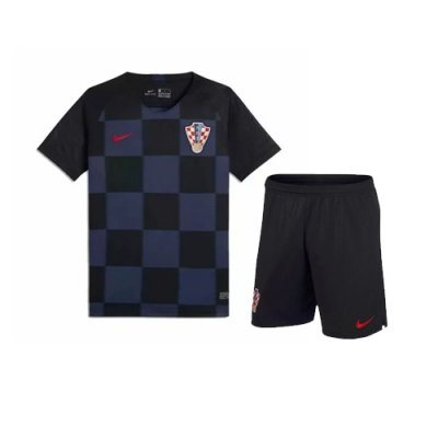Croatia 2018 World Cup Away Kids Soccer Kit Children Shirt And Shorts