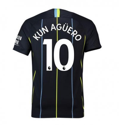 Manchester City 2018/19 Kun Agüero 10 Away Shirt Soccer Jersey