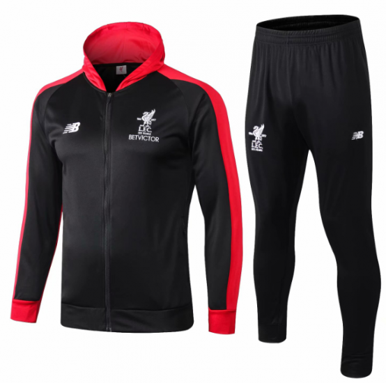 Liverpool 2018/19 Black Training Suit (Hoodie Jacket+Trouser) - Click Image to Close