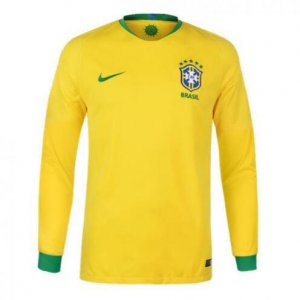 Brazil 2018 World Cup Home Long Sleeve Shirt Soccer Jersey
