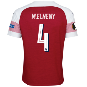 Arsenal 2018/19 Mohamed Elneny 4 UEFA Europa Home Shirt Soccer Jersey