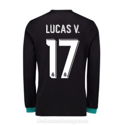 Real Madrid 2017/18 Away Lucas V. #17 Long Sleeved Shirt Soccer Jersey