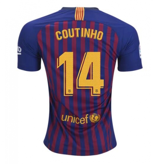 Barcelona 2018/19 Home Coutinho Shirt Soccer Jersey - Click Image to Close