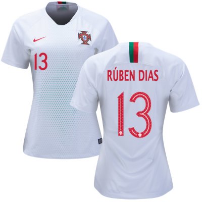 Portugal 2018 World Cup RUBEN DIAS 13 Away Women's Shirt Soccer Jersey