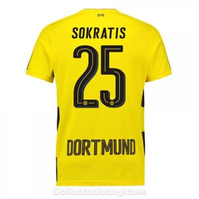 Borussia Dortmund 2017/18 Home Sokratis #25 Shirt Soccer Jersey