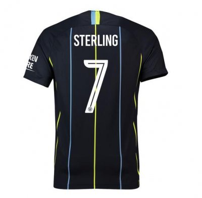 Manchester City 2018/19 Sterling 7 UCL Cup Away Shirt Soccer Jersey