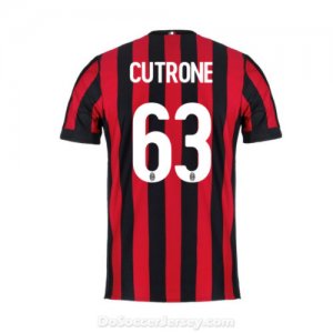 AC Milan 2017/18 Home Cutrone #63 Shirt Soccer Jersey