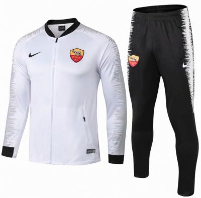 Roma 2018/19 White Stripe Training Suit (Shirt+Trouser)