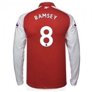 Arsenal 2017/18 Home RAMSEY #8 Long Sleeved Shirt Soccer Jersey