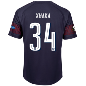 Arsenal 2018/19 Granit Xhaka 34 UEFA Europa Away Shirt Soccer Jersey