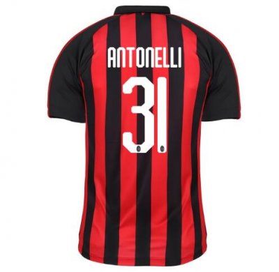 AC Milan 2018/19 ANTONELLI 31 Home Shirt Soccer Jersey