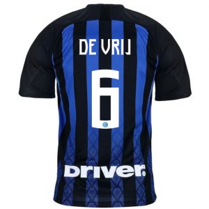 Inter Milan 2018/19 DE VRIJ 6 Home Shirt Soccer Jersey