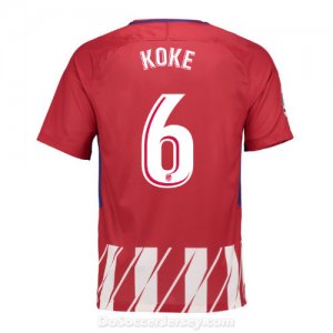 Atlético de Madrid 2017/18 Home Koke #6 Shirt Soccer Jersey